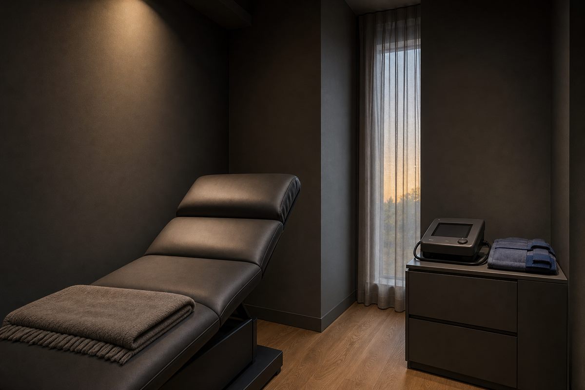 Recovery nook with heat and traction equipment